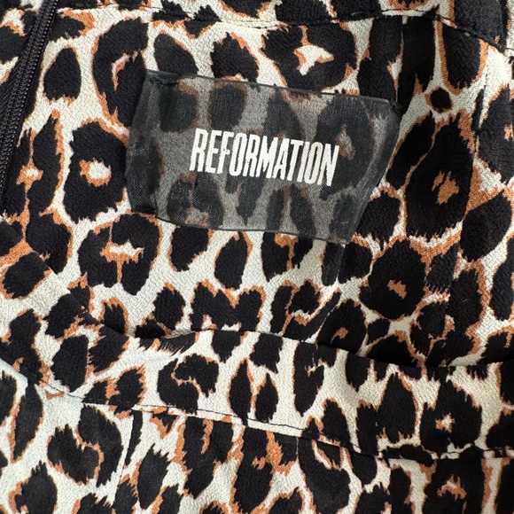 Reformation Cheetah High Waisted Wide Viscose Pant - 6 - Picture 2 of 6